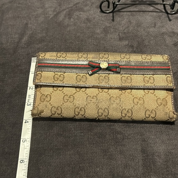 Vintage Gucci Authentic Monogram Continental Long Snap Flap Wallet 7 1/2 X 4 - Picture 15 of 15